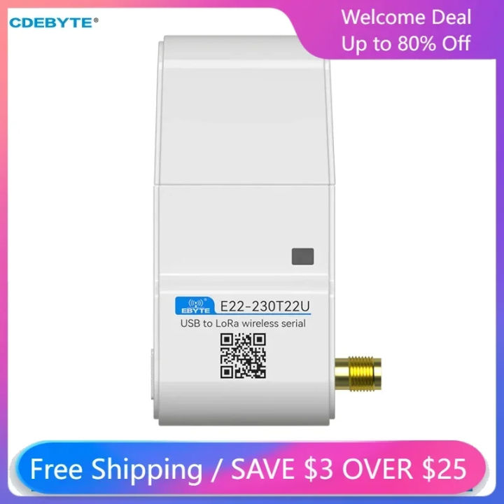 LoRa Module 230MHz USB Interface CDEBYTE E22-230T22U 22dBm Long distance 5KM DIP Wireless Module With Antenna RSSI LBT