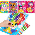 DIY Cartoon Animal Colorful Dot Primary Mosaic Puzzle Stickers Games Learning Early Education Toys For Kids Children Gifts.