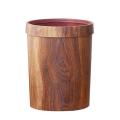 Retro Creative Wood Grain Trash Can Household Living Room Kitchen Trash Can - dustbin.