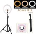 12 Inch Selfie Ring Light With Tripod Stand & Cell Phone Holder For Live Stream / Makeup - Ring Light. 