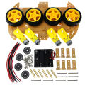4 Wheel Robot Car Chassis Complet Set Big DC 3-6V Gear Motor, Smart Car, Robot Plastic Tire, Wheel For Arduino ROBOTICS. 