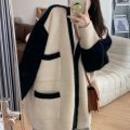 Korean Style Soft Glutinous Coat Women's Knitted Cardigan Idle Style Loose Sweater Coat Women's plus Size Fall Winter Fashion. 