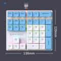 33 Keys Wired Numeric Keypad PBT Keycaps Compact Type C Number Pad Easy to Use Ergonomic for Finance.