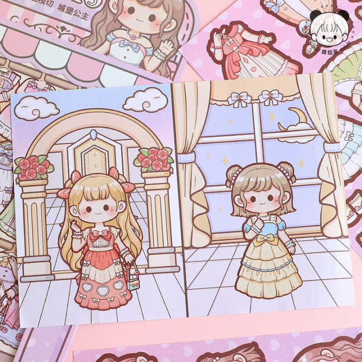 Tirado%20Duo%20Sauce%20House%20Castle%20Princess%20Dressing%20Cute%20Girl%20Children's%20Handheld%20Tent%20Sticker%20-%20Image%204