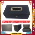 Squrae Shape Leather Tissue Box For Cars TBN-3.
