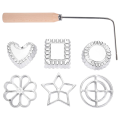 Achappam Mold Bunuelos Mold with Handle Rosette Set,Heart Star Circle Square Cookies Mold for Kitchen Baking Fried. 