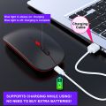 Rechargeable RGB Wireless Mouse Bluetooth 5.0 2.4 GHz Optical Wireless Mouse 1600DPI.