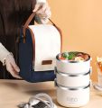 Warm lunch box Multilayer super long insulated lunch bucket Office Student stainless steel lunch box Microwave oven heating. 