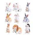 20cm Simulation Cute Rabbit Plush Fur Realistic Kawaii Animal Easter Bunny Rabbit Toy Model Gift Home Decoration.