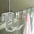 1PC Space Aluminum Metal Door Hook H Shape Double End Hanging No Punching Adhesive Strong Towel Rack Bathroom Accessories.