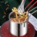 Deep Frying Pot Stainless Steel Cooking Pot for Dining Room. 