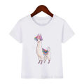 Harajuku kawaii llamas Pacas animal print T-shirt cute kids clothing baby boys T-shirts toddler girls clothes from 3 to 13 year. 