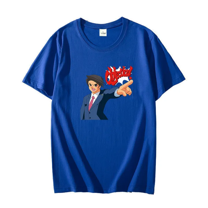 Ace%20Attorney%20Defense%20Courtroom%20Trial%20Video%20Game%20Objection%20Adult%20graphic%20t%20shirts%20Cotton%20Tees%20Tops%20Summer%20Harajuku%20Men's%20clothing%20-%20Image%207