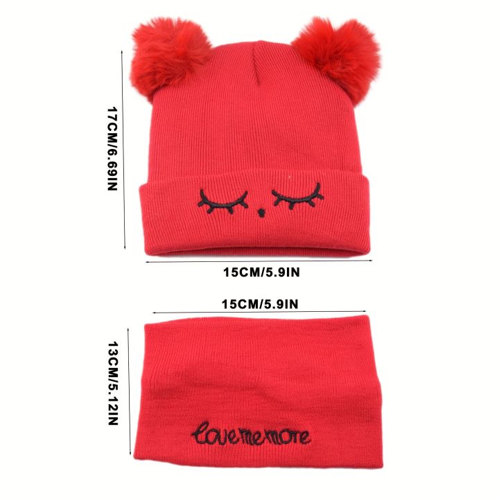 2pcs%20Children's%20Knitted%20Hat%20&%20Neck%20Gaiter%20Scarf%20Set%20For%20Baby%20Boys%20&%20Girls%20-%20Image%202