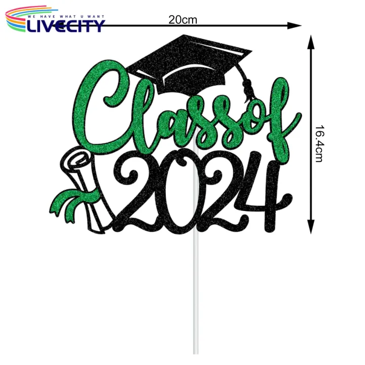 Graduation%20Cake%20Accessories%20Glitter%20Graduation%20Cake%20Topper%20Set%20Class%20of%202024%20Congratulations%20Card%20Gift%20for%20Graduate%20Party%20Decor%20Finish%20School%20Celebration%20Class%20of%202024%20Cake%20Decorations%20-%20Image%203