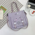 New Korean Nylon Bag Female Cute Tote Bag Small Fresh Large Capacity Student Tutoring Bag Trend Shoulder Bag. 
