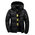 White Duck Down Jacket Men Winter Men's Coat Windproof Removable Cap Parkas Solid Color Outdoor Casual Hooded Overcoat Clothes.
