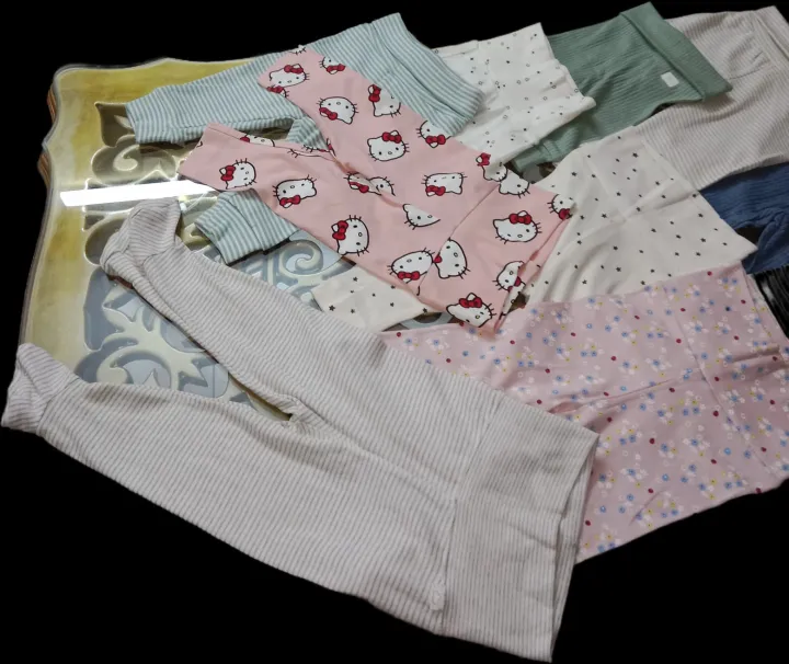 4%20pcs%20Diaper%20trouser%20100%25%20Cotton%20pajama%20pant%20for%20newborn%20to%209%20months%20baby%20-%20Image%204