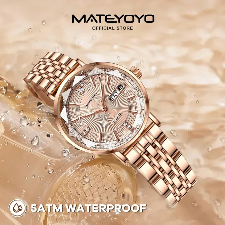 MATEYOYO%20Women%20Watches%20Diamond%20Casuals%20Retro%20Stainless%20Steel%20Strap%20Watches%20Quartz%20Watches%20Calendar%20Dial%20Luminous%20Pointer%20Watches%205ATM%20Waterproof%20Watches%20Business%20Wristwatch%20for%20Women%20Ladies%20-%20Image%204