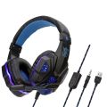 LED Light Wired Gaming Headphones With Microphone Noise-cancelling Gamer Headset for PC Computer Laptop PS4 PS5 Xbox. 