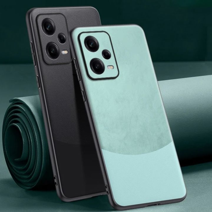 For%20Redmi%20Note%2012%20Pro%205G%20Case%20360%20Degrees%20Protection%20Leather%20Soft%20Border%20Anti-fingerprint%20Color%20Blocking%20Design%20For%20Redmi%20Note%2012%20Pro%205G%20Back%20Cover%20-%20Image%203