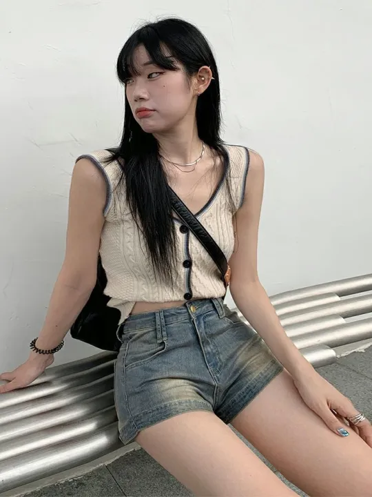 Retro%20Do%20the%20Old%20Cowboy%20Shorts%20Women's%20Summer%20Popular%20Hot%20Girl%20High%20Waist%20Slimming%20Slim%20Straight%20Hot%20Pants%20Women's%20Fashionins%20-%20Image%204