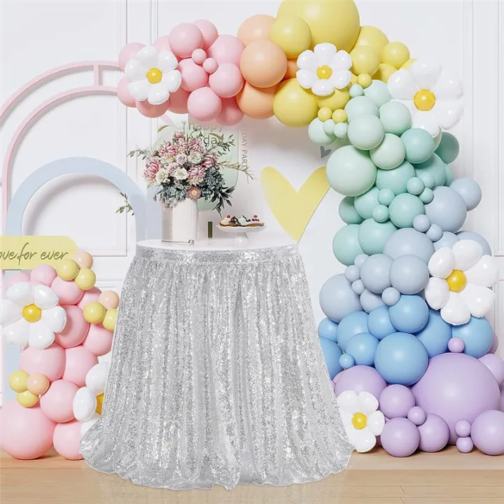 6Ft%20Table%20Skirt%20for%20Round%20Rectangle%20Square%20Table%20Sequin%20Tablecloth%20for%20Birthday%20Party%20Family%20Baby%20Shower%20Durable%20Silver%20-%20Image%203