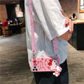 Cartoon Cute Hello Kitty Pink Case For OPPO A15s A15 A54 A9  A5  A7 A5s A12 A3s A12e A1K A53  A32 A33  A92 A52 A31 A37 A93 A39 A57 Reno4 F Reno4  Lite Realme C2 with Doll Holder Stand Crossbody Bag Silicone Soft Cover Casing. 