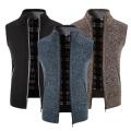 Knitted Cardigan Vest Ribbed Hem Elastic Warm Men Solid Color Thickened Casual Knitwear Waistcoat Male Outerwear Streetwear.