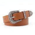 Vintage Adjustable Boho Western Belt Women Black Brown Leather Belt Female Cowboy Hight Waist Belts for Ladies Jeans Dresses. 