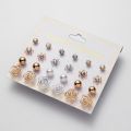 Trendy Mixed Design Pearl Stud Earrings for Women New collection - 12 Pairs Earring for Women - Earring Set for Girls Stylish Simple Top - Kaner Dul - Kaner Dul.