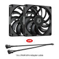 ID-COOLING 80mm PWM 800-3000RPM Mini ITX Black PC Case FAN Ultra-thin 10mm Thickness Temperature Controlled Cooling Ventilator.