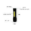 USB Rechargeable LED Mini Flashlight - Torchlight + COB LED Torchlight Micro USB Charging System Handheld Focus Portable Tactical Flashlight Torch of Zoomable. With New Stylish Fashionable Storage Box. - torch light. 