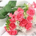 Artificial Flower Pink Rose Full Set - 10 pcs rose.