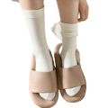 Douyin thin loose white boneless socks confinement socks spring and summer solid color medium socks cotton pile socks.