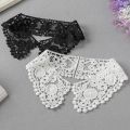 1 Pair White Neckline Collar Lace Fabric Embroidery Carft DIY Dress Garment Decoration Accessories.
