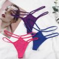 Female Hollow Low Rise Women Lingerie Thong Cotton G-String Strap Panties. 