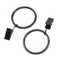 108 Pack Rings Curtain Clips Strong Metal Decorative Drapery Window Curtain Ring with Clip Black.