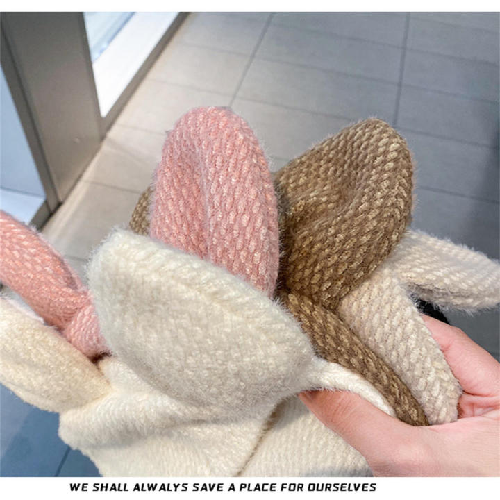 Knitted%20Rabbit%20Hat%20Fashionable%20Soft%20Knitted%20Beanie%20Cute%20Warm%20Winter%20Cap%20for%20Autumn%20Winter%20Outdoor%20Activities%20Women%20Keep%20Warm%20-%20Image%203
