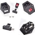 【YIYANGMAOYI111】1PC AC 10A 320 C14 Inlet Socket Fuse Switch Connector Plug Connector With 10A Fuse Red Switch Fused Socket. 