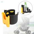 Portable Stroller Cup Holder with Phone Holder for Buggy Pram Tricycle Pushchair , Yellow. 
