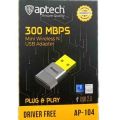 Aptech AP-WA104N 300Mbps Wireless Wifi USB Adapter.