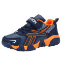 【Factory direct】Leather children's shoes, boys' sneakers, waterproof and non-slip, mid-top middle and large children's walking shoes.