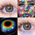 HALLOWEEN Exclusive Neo Light Rainbow Color Contact Lenses For Cosplay,Halloween Party, And Costumes.1pair Neon Light Rainbow Color contact Lens with Regular Kit Box.Halloween Cosplay  Color Contact Lens. #neon.light. 