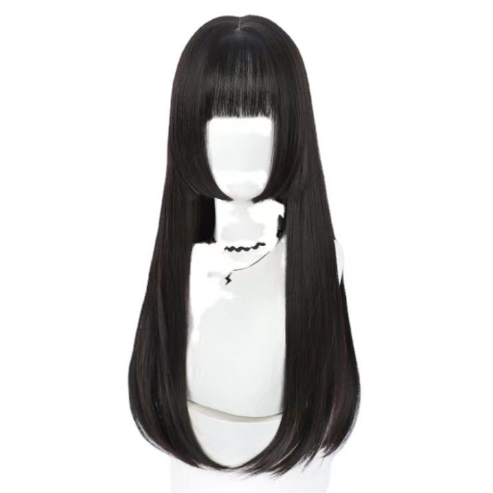 Jellyfish%20Hime%20Cut%20Black%20Long%20Straight%20Wig%20Female%20Long%20Hair%20Natural%20Realistic%20Full-Head%20Wig%20Princess%20Cut%20lolita%20-%20Image%203