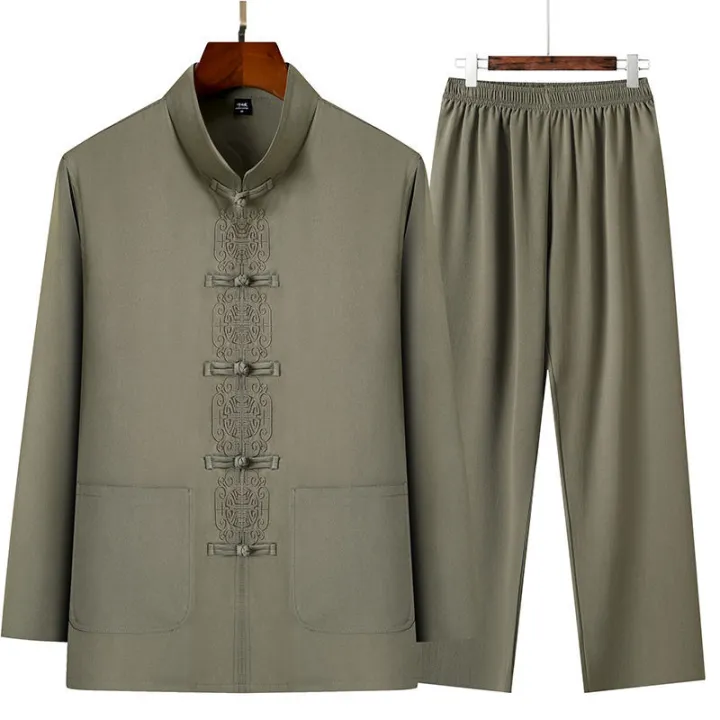 Spring%20and%20Autumn%20Ethnic%20Style%20Ancient%20Chinese%20Clothing%20Men's%20Tang%20Suit%20Men's%20Long-Sleeved%20Middle-Aged%20and%20Elderly%20Father%20Grandpa%20Cotton%20and%20Linen%20Suit60To70Years%20Old%20-%20Image%205