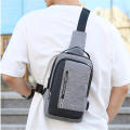 Casual Chest bag Small USB charge shoulder bag Oxford Waterproof USB charging port Nylon Cross bag for Outdoor Male. 