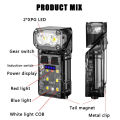 Multi-function portable mini keychain light led high bright flashlight dual light source outdoor camping fishing tool head lamp. 