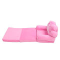 Toddler Chair Couch Lovely Cartoon Durable Flip Open Couch Sleeper Attract Attention Triple Folding for Kids for Reading. 