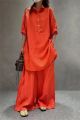 Woman’s Solid color mid-length shirt women summer new fashion loose casual suit. 